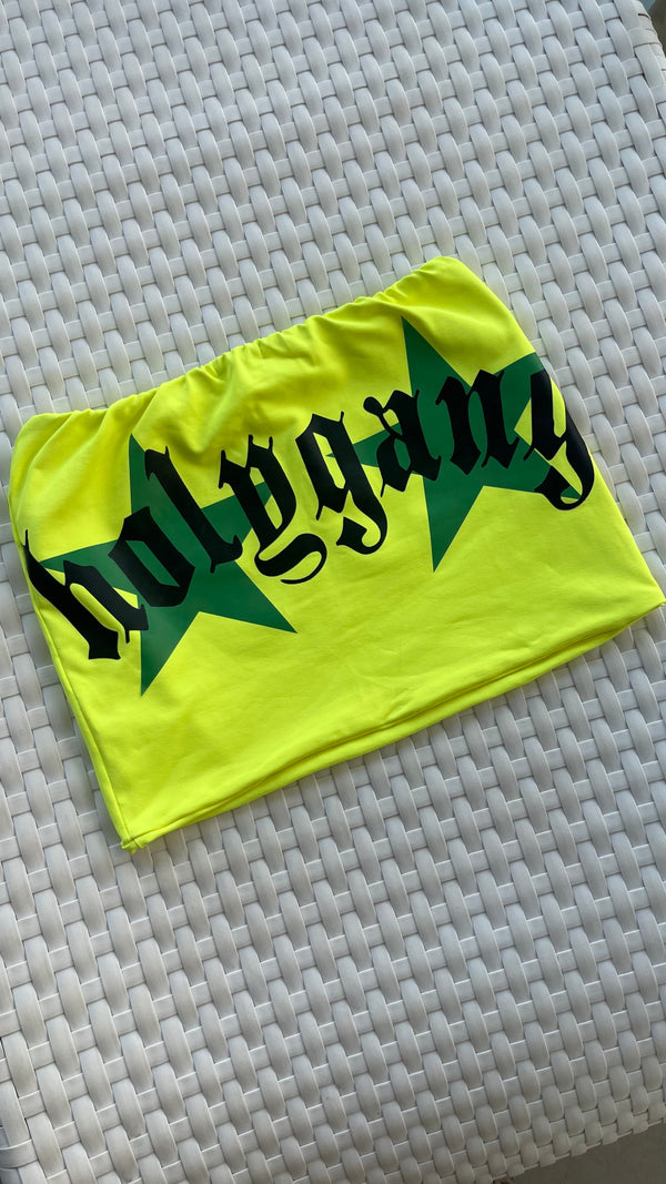 Mini Saia De Banho Dupla Face - Amarelo Neon