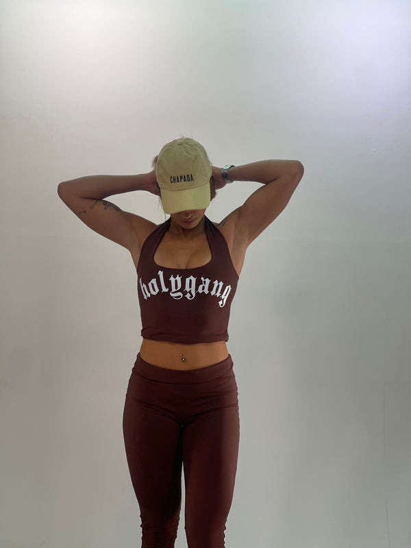 Regata Halter Neck Dupla Face Marrom - Holygang
